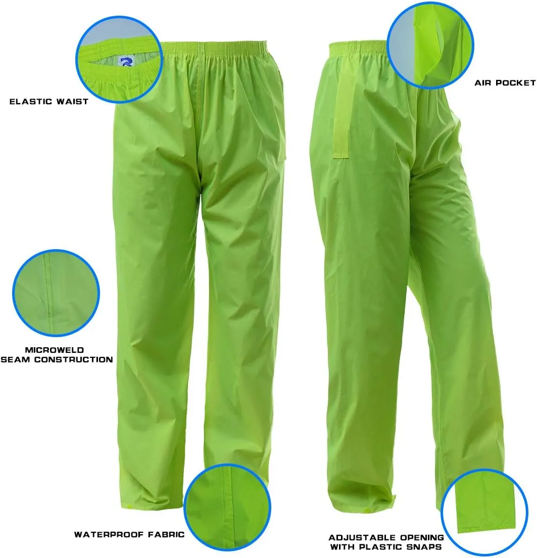 Rain Jacket Pants Suits for Men Women Waterproof Lightweight Rain Gear Coat Workwear