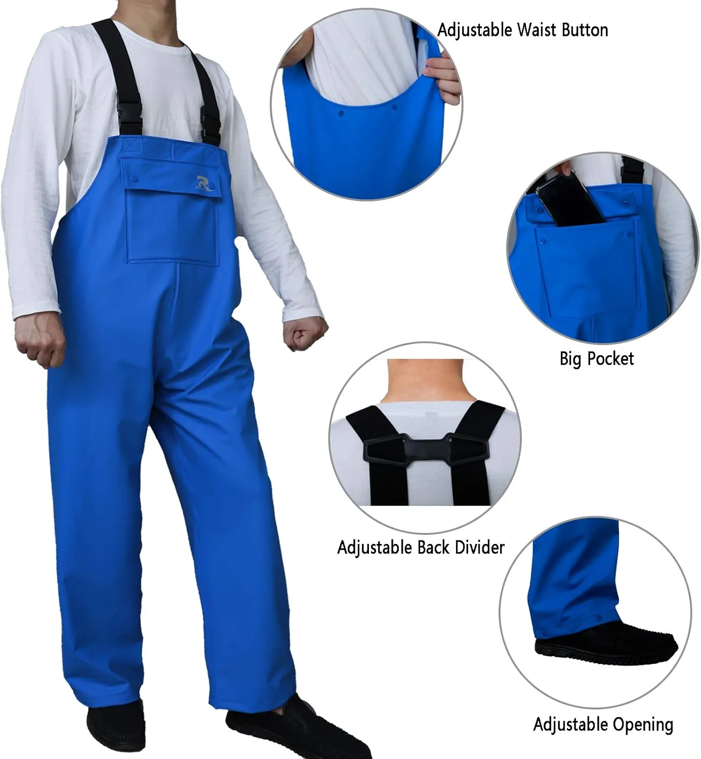 Rain Pants for Men Women Waterproof Rain Gear Bib Overalls Trousers for Fishing Hunting