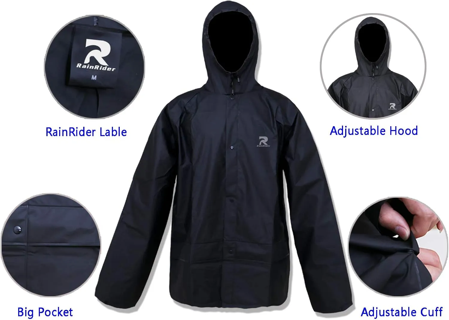 Rain Suit for Men Women Waterproof Ultra-Lite Rain Gear with Pants Reusalbe Portable