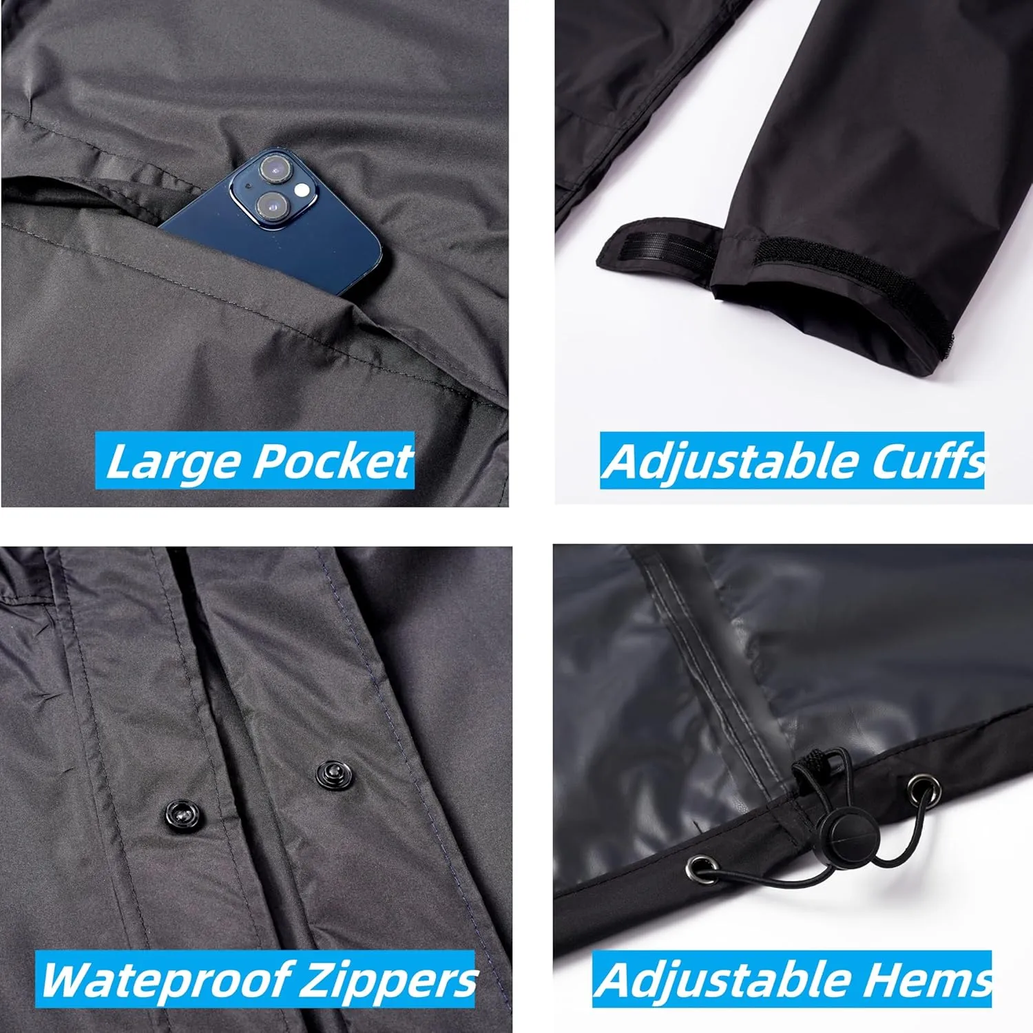 Rain Suit, Rain Gear for Men Waterproof, Camo Rain Jacket, Lightweight Rain Coat for Fishing, Hunting, Hiking