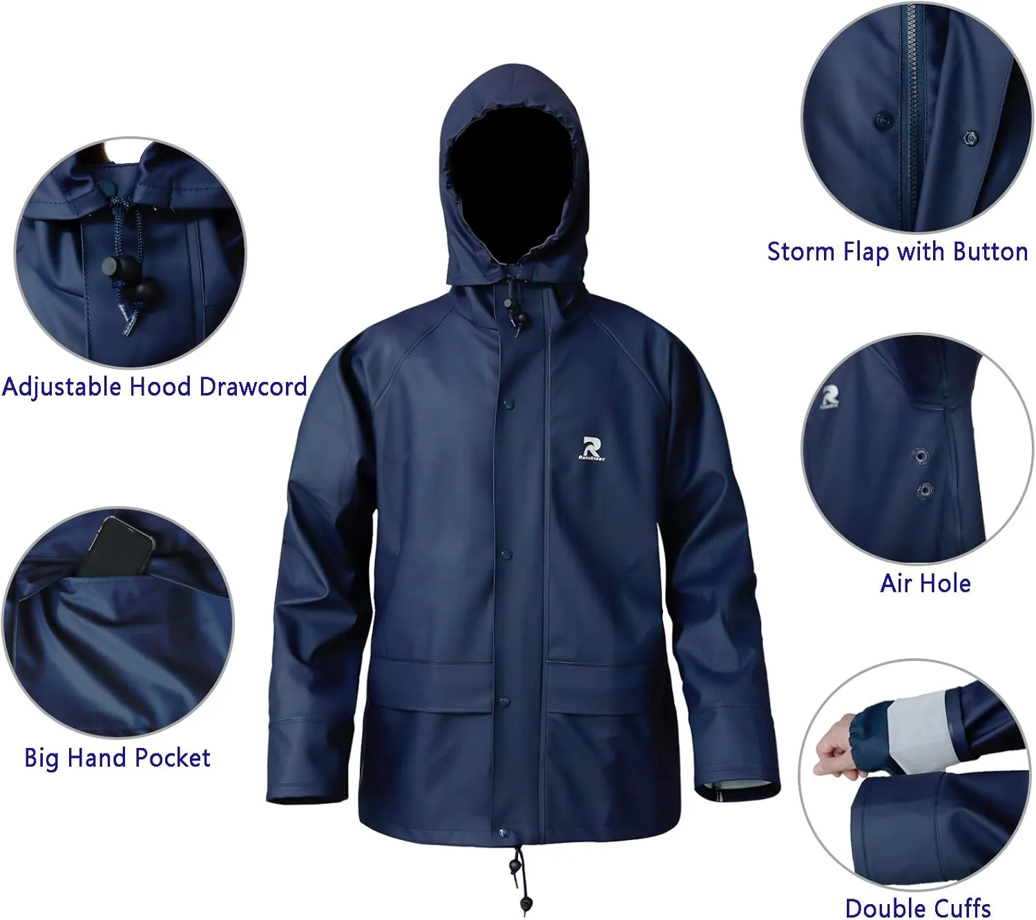 Rain Suits for Men Waterproof Rain Jacket Coat Pants Heavy Duty Women Fishing Rain Gear Workwear