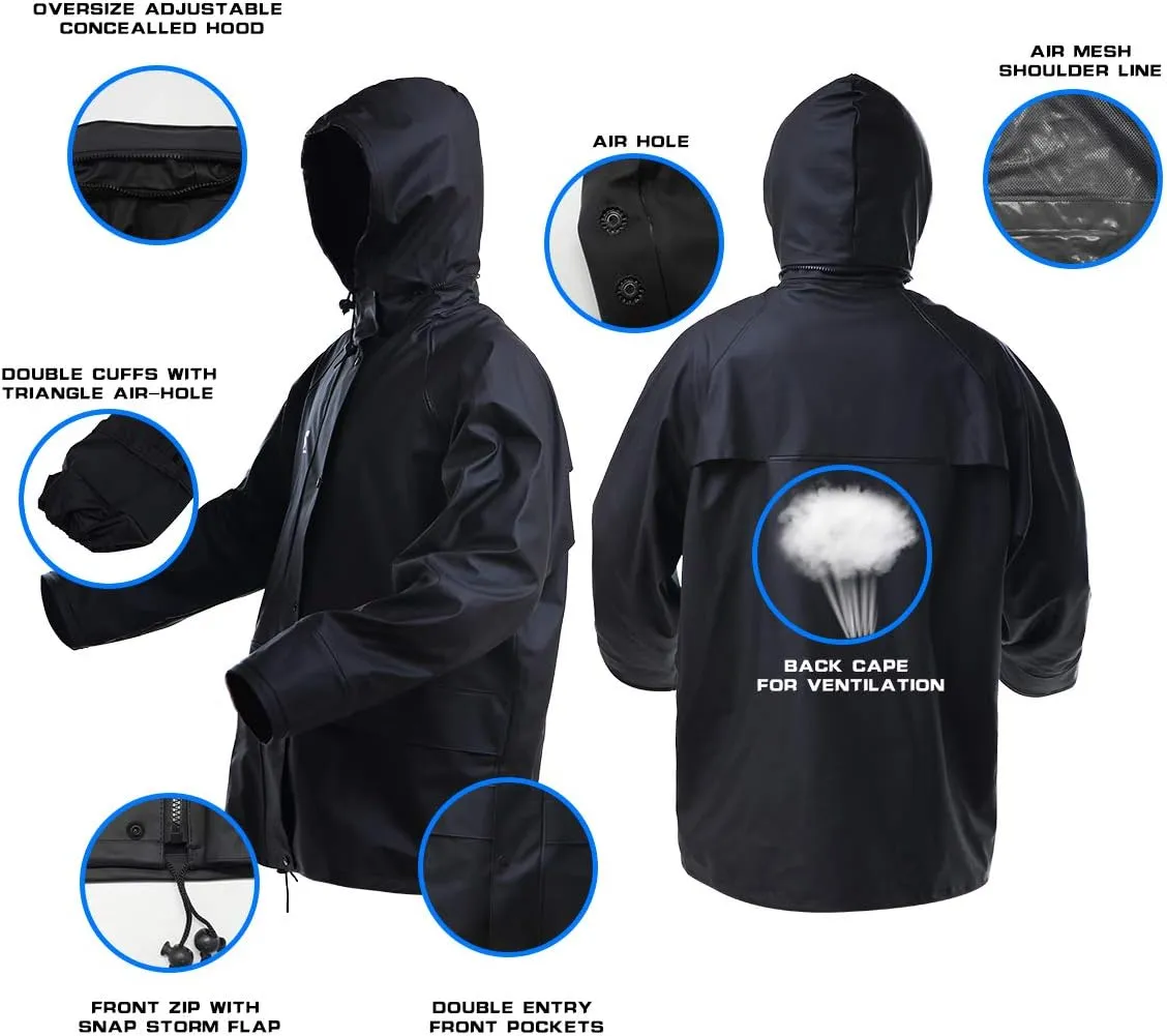 Rain Suits for Men Waterproof Rain Jacket Coat Pants Heavy Duty Women Fishing Rain Gear Workwear