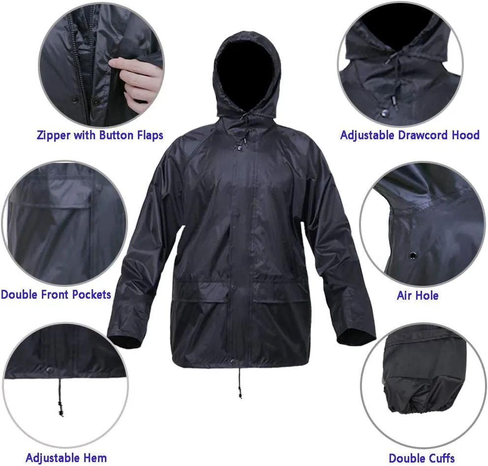 Rain Suits for Men Women Lightweight Rain Gear, Waterproof Rain Jacket with Pants