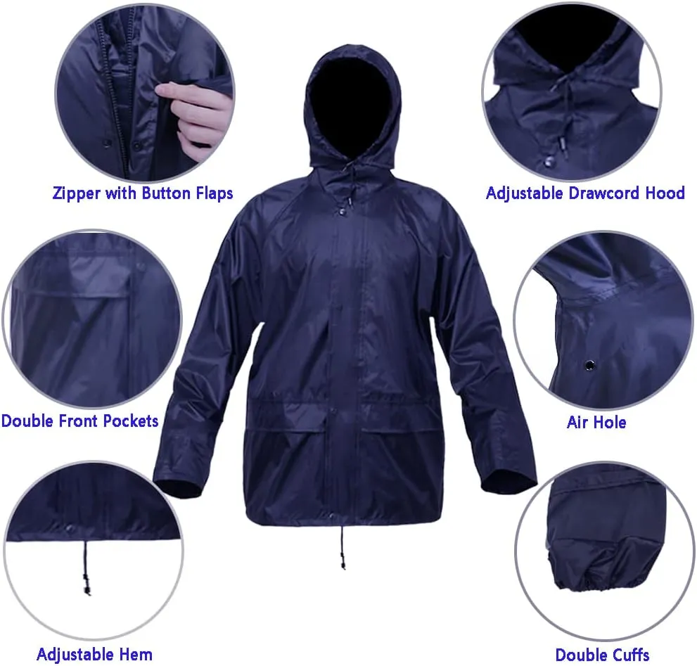 Rain Suits for Men Women Lightweight Rain Gear, Waterproof Rain Jacket with Pants