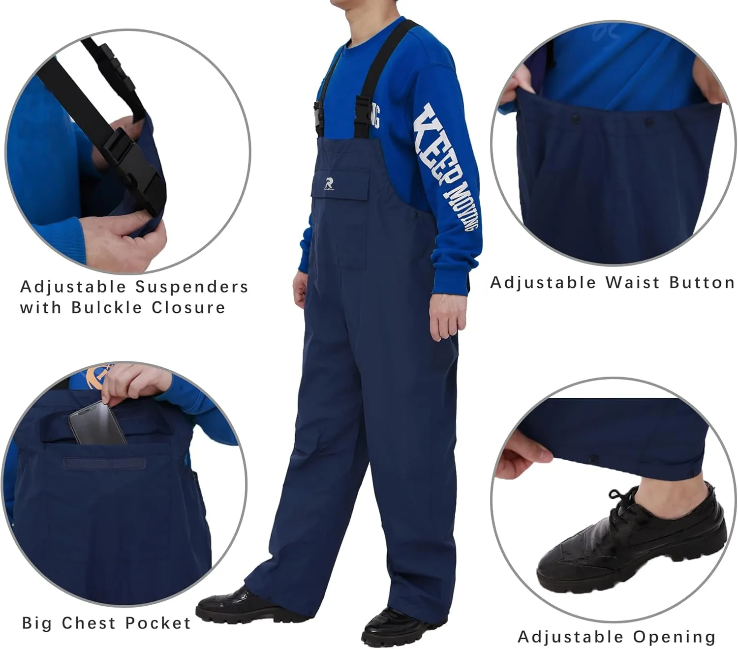 Rain Suits for Men Women Waterproof Rain Gear Jacket with Bib Pants Foul Weather Gear for Fishing Sailing