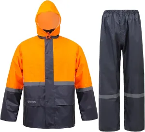 Raincoat Suit Outdoor Waterproof Breathable High Reflective High Performance Durable Rain Gear Hooded Jacket