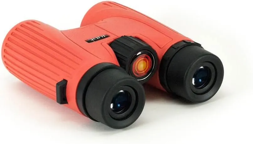 Red 8x32 Magnification Sunoculars, Compact & Portable White Light Solar Binoculars for Teens & Adults, Safe Solar Viewing, Observing Sunspots, Eclipses, and Planetary Transits