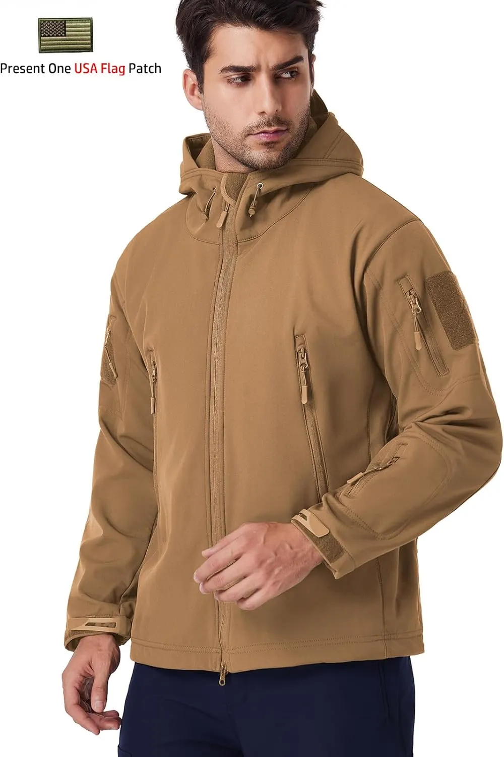 ReFire Gear Men's Army Special Ops Military Tactical Jacket Softshell Fleece Hooded Outdoor Coat