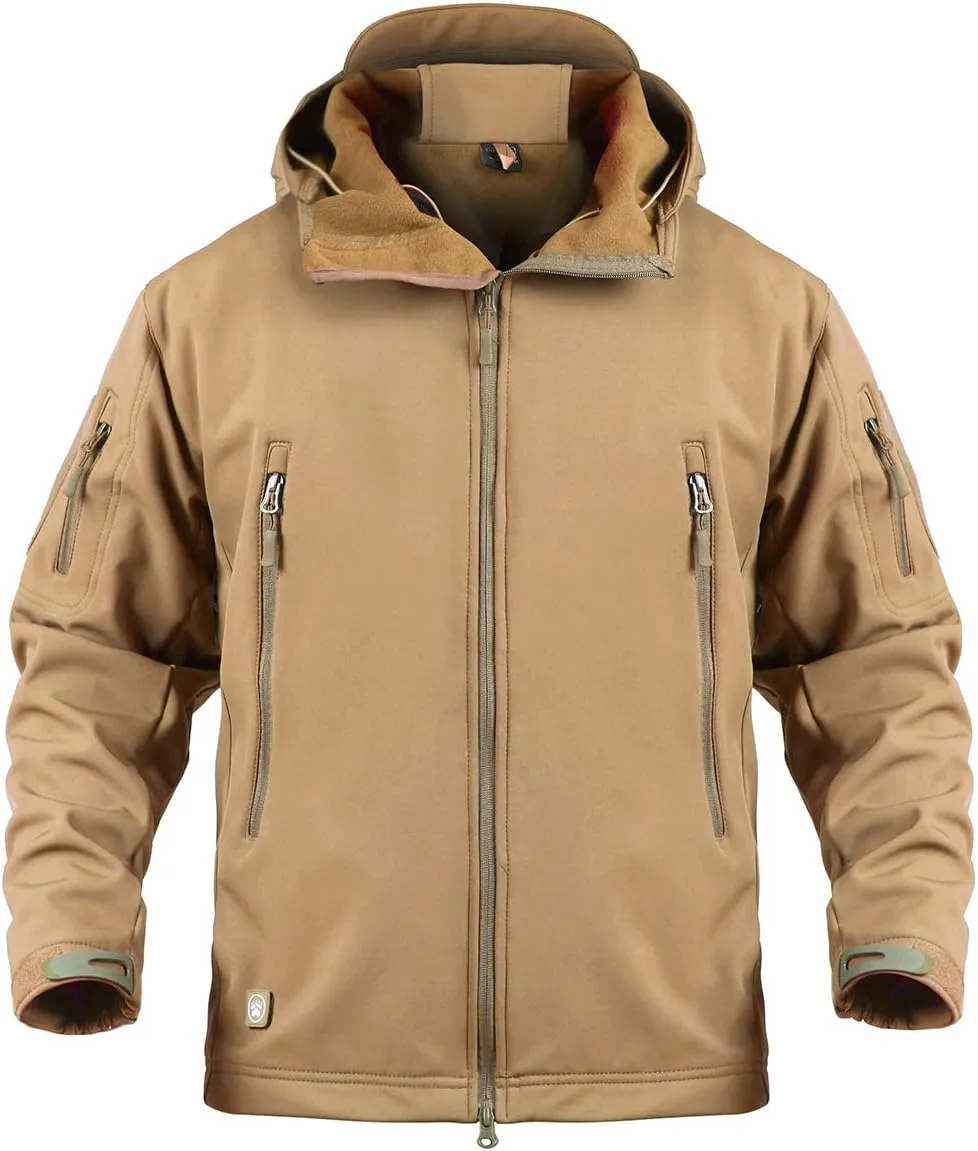 ReFire Gear Men's Army Special Ops Military Tactical Jacket Softshell Fleece Hooded Outdoor Coat