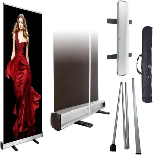 Retractable Roll up Banner Stand 33.5''x 81'' Display Stand Conference Advertising Display Trade Show Stand for Store Sign, Weddings & Events - Portable Exhibit Display (Stand ONLY)