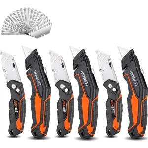 REXBETI 6 Pack Retractable Folding Utility Knife