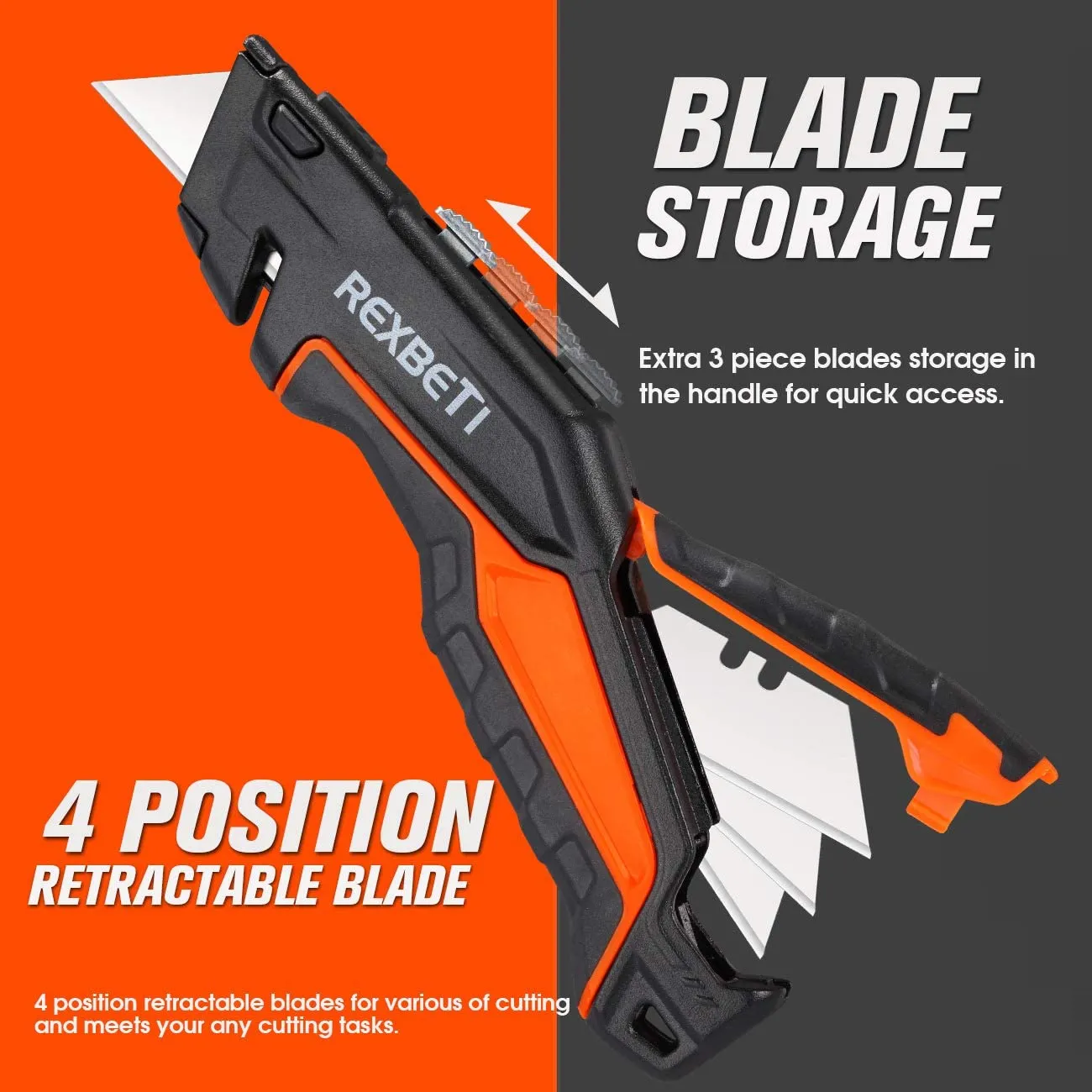 REXBETI 6 Pack Retractable Folding Utility Knife