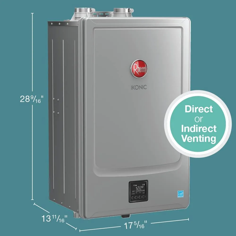 Rheem IKONIC RECTGH-SR10iP Super High Efficiency Condensing Tankless Liquid Propane Water Heater with Recirculation, 10.1 GPM