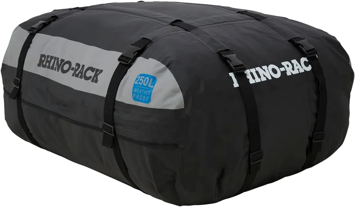 Rhino-Rack 8.8 Cubic Foot Rooftop Cargo Bag, Water Resistant with Welded Seems, 250 Liters (66 gallons), Black (LB250)