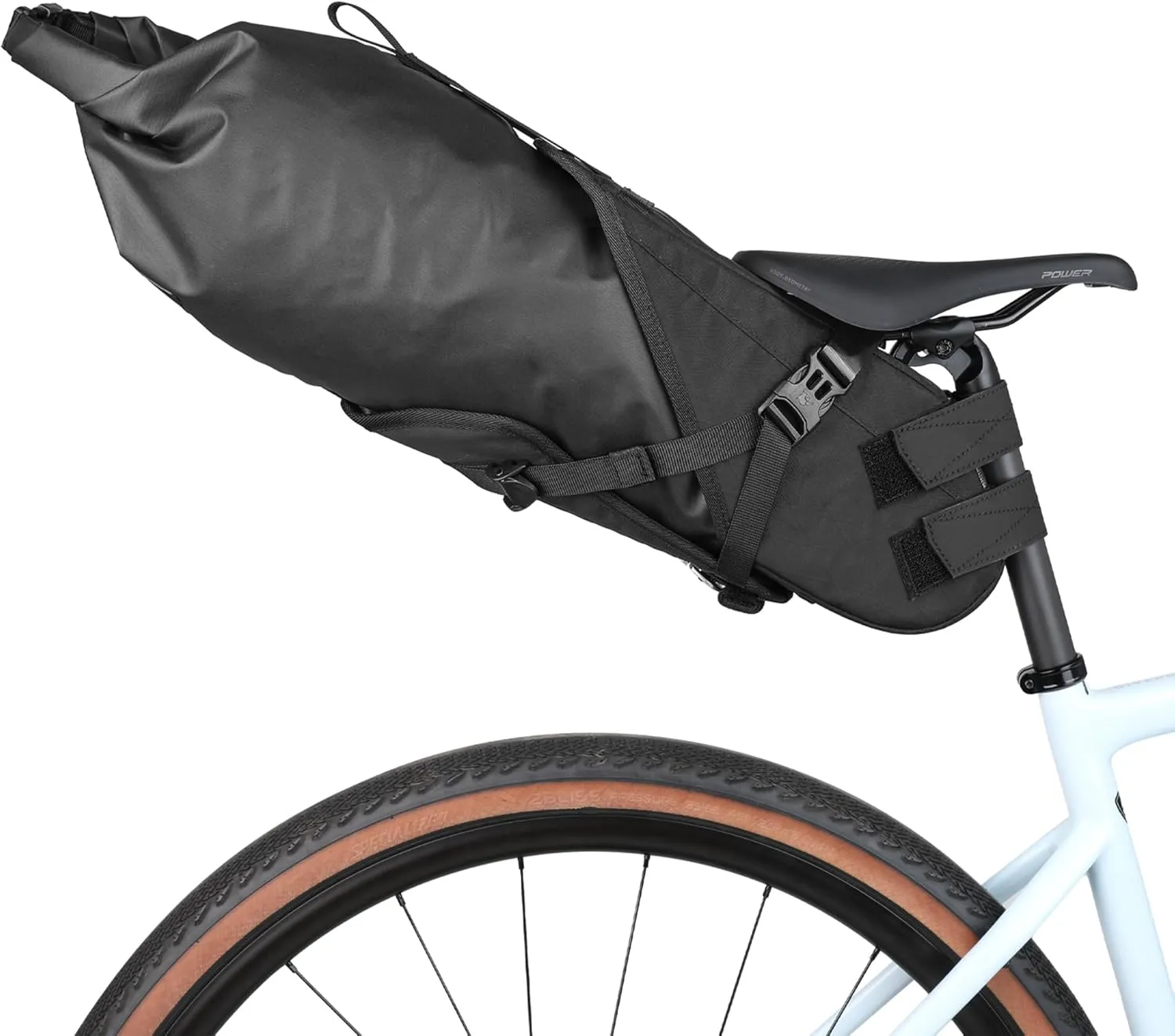 Rhinowalk 14L Waterproof Hardshell Bike Saddle Bag – Two-Piece Rear Seat Bag with Velcro Mount, Tear-Resistant, No-Screw Installation, Fits Most Bikes-Black