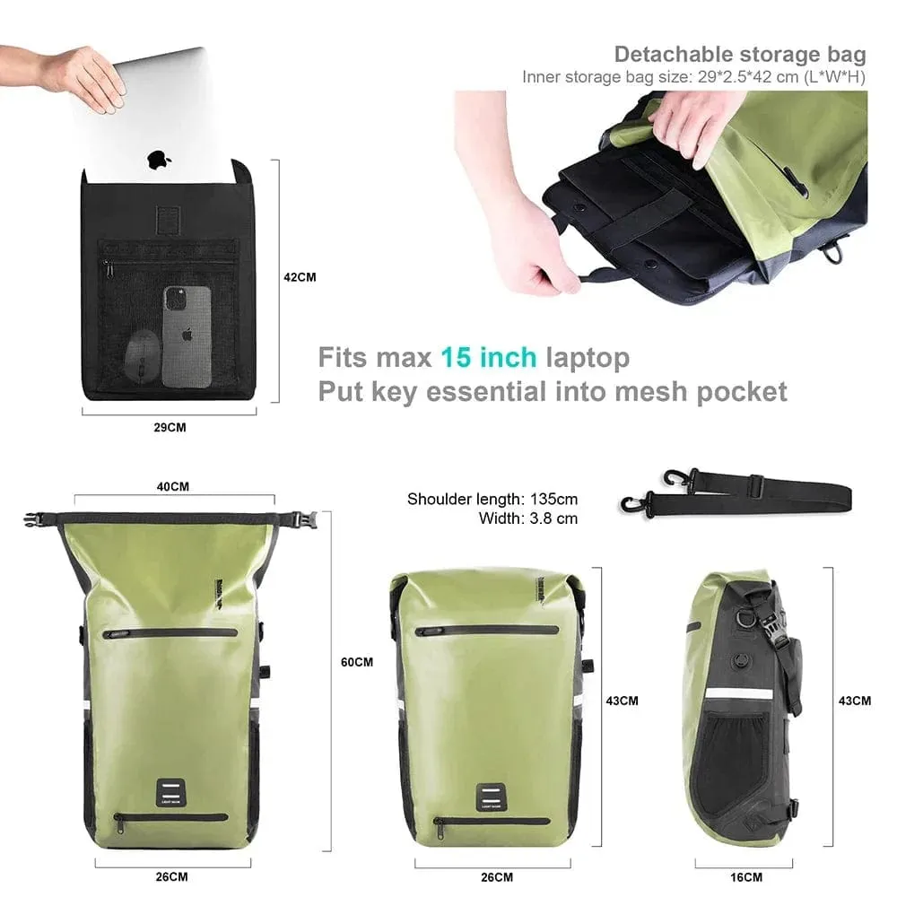 RHINOWALK 2024 - Waterproof Bike Pannier Bag (22L)