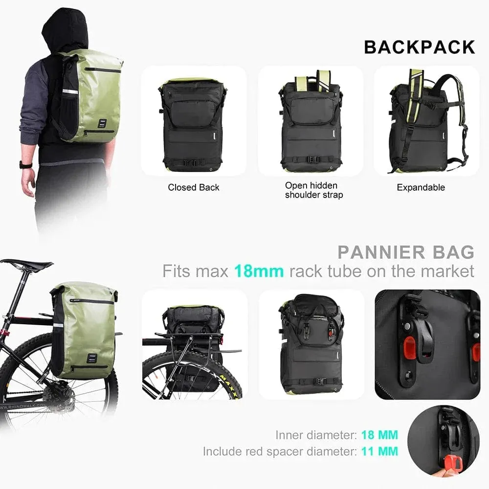 RHINOWALK 2024 - Waterproof Bike Pannier Bag (22L)