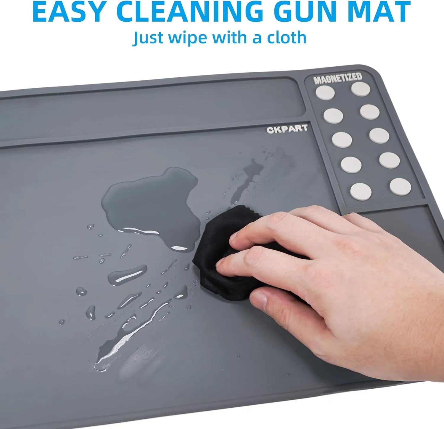 Rifle Gun Cleaning Mat, Anti-Slip Rubber Tactical Magnetic Mat, Gun Maintenance Mat,Gun Maintenance Mat for Gun Cleaning Kits 36" x 12"