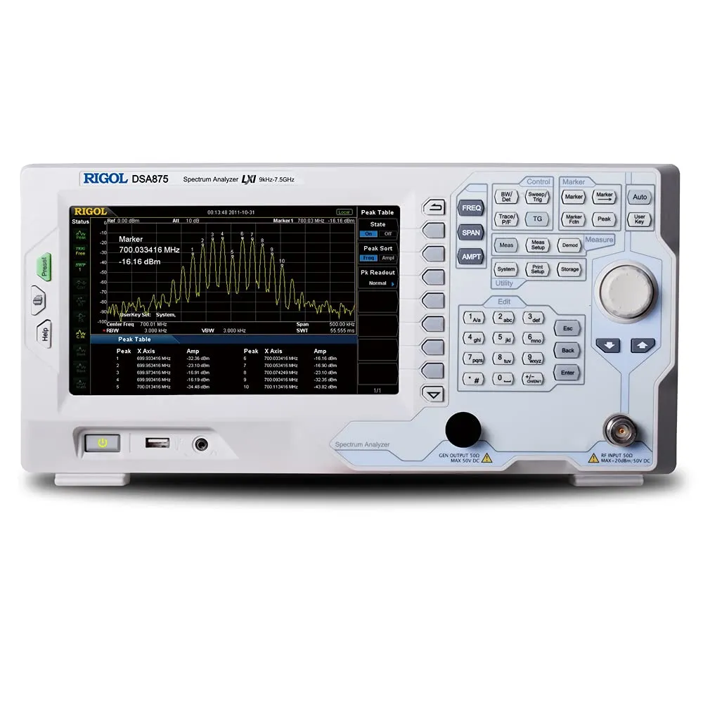 Rigol DSA875 Spectrum Analyzer, 9 kHz to 7.5 GHz