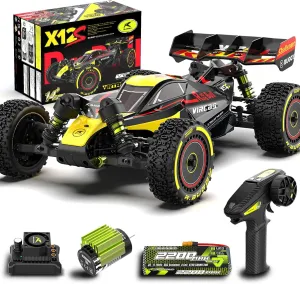 RLAARLO 1/12 Brushless RC Cars for Adults, Max 50 MPH Fast RC Buggy, All Terrain High Speed Remote Control Car Hobby Off-Road RC Truck 4x4 Monster Trucks with 3S Battery