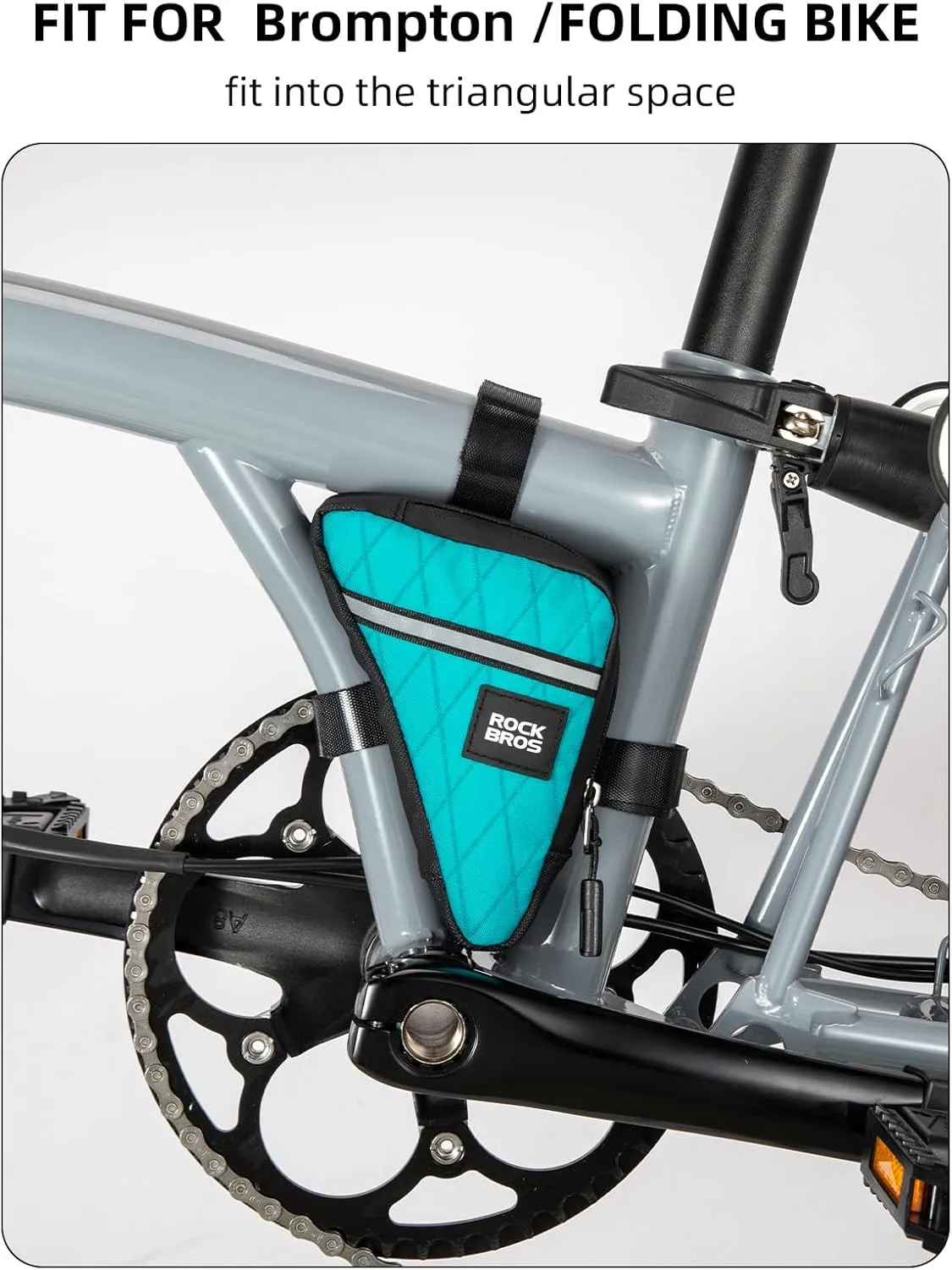 ROCKBROS Bike Frame Pouch Triangle Bike Pouch - Waterproof Small Bicycle Accessories for Boys Girls Men Women, Universally Compatible with Road Bikes, Brompton Bikes, Folding Bikes and Kids' Bikes