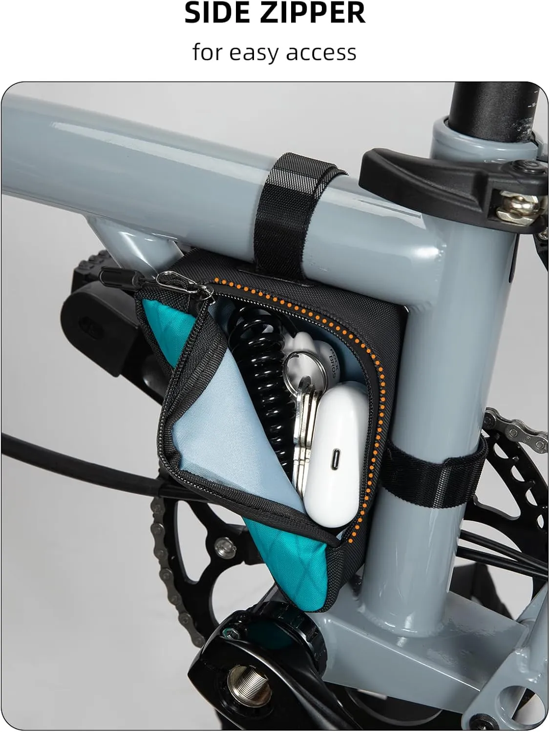 ROCKBROS Bike Frame Pouch Triangle Bike Pouch - Waterproof Small Bicycle Accessories for Boys Girls Men Women, Universally Compatible with Road Bikes, Brompton Bikes, Folding Bikes and Kids' Bikes