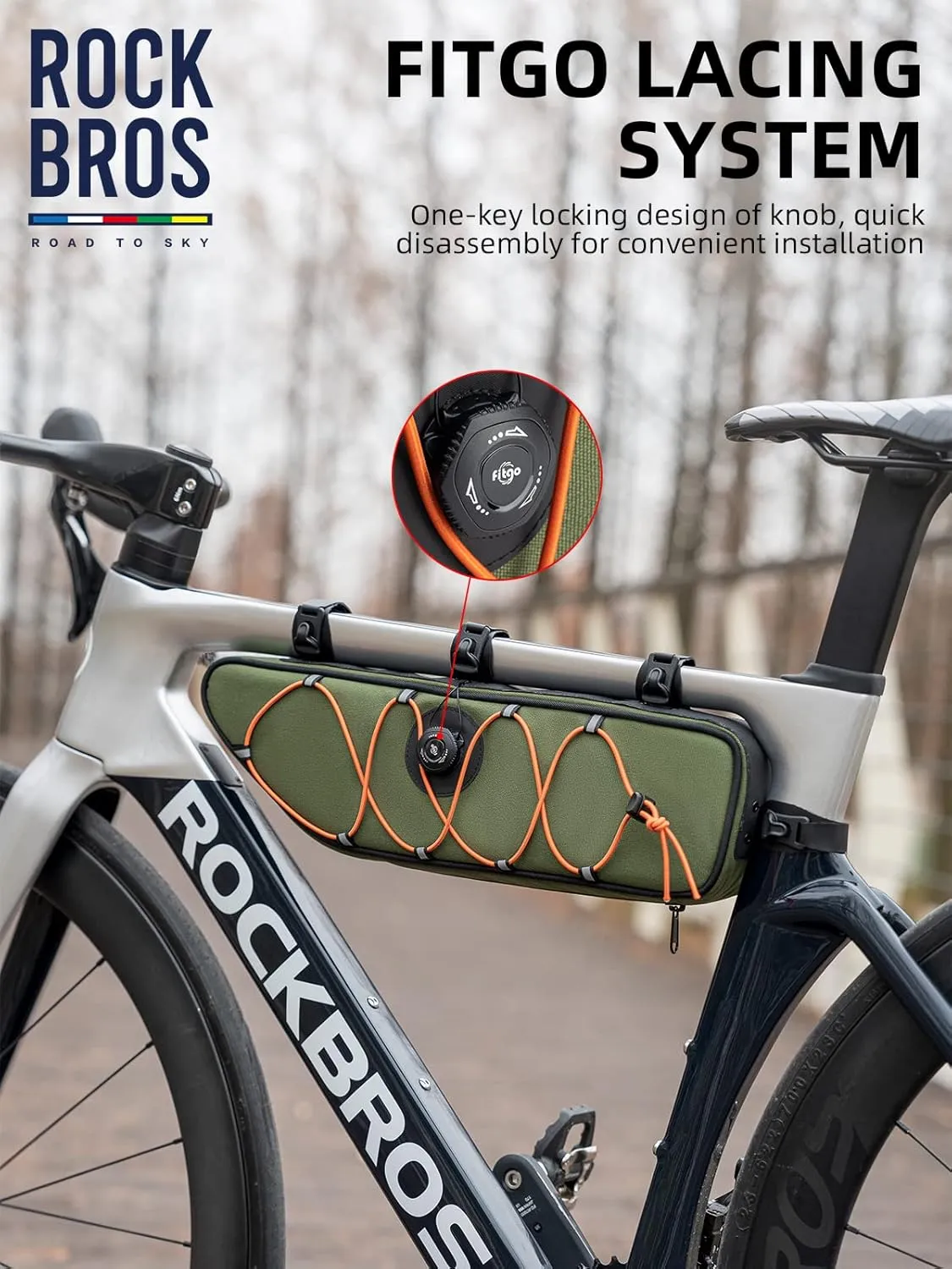 ROCKBROS Bike Triangle Bag - Waterproof Top Tube Bag for Cycling