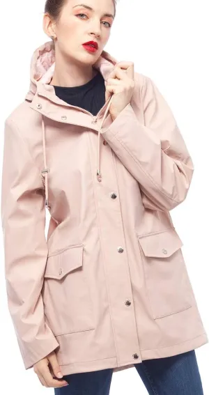 Rokka&Rolla Women's Waterproof Hooded Rain Jacket Outdoor Hiking Windbreaker Raincoat