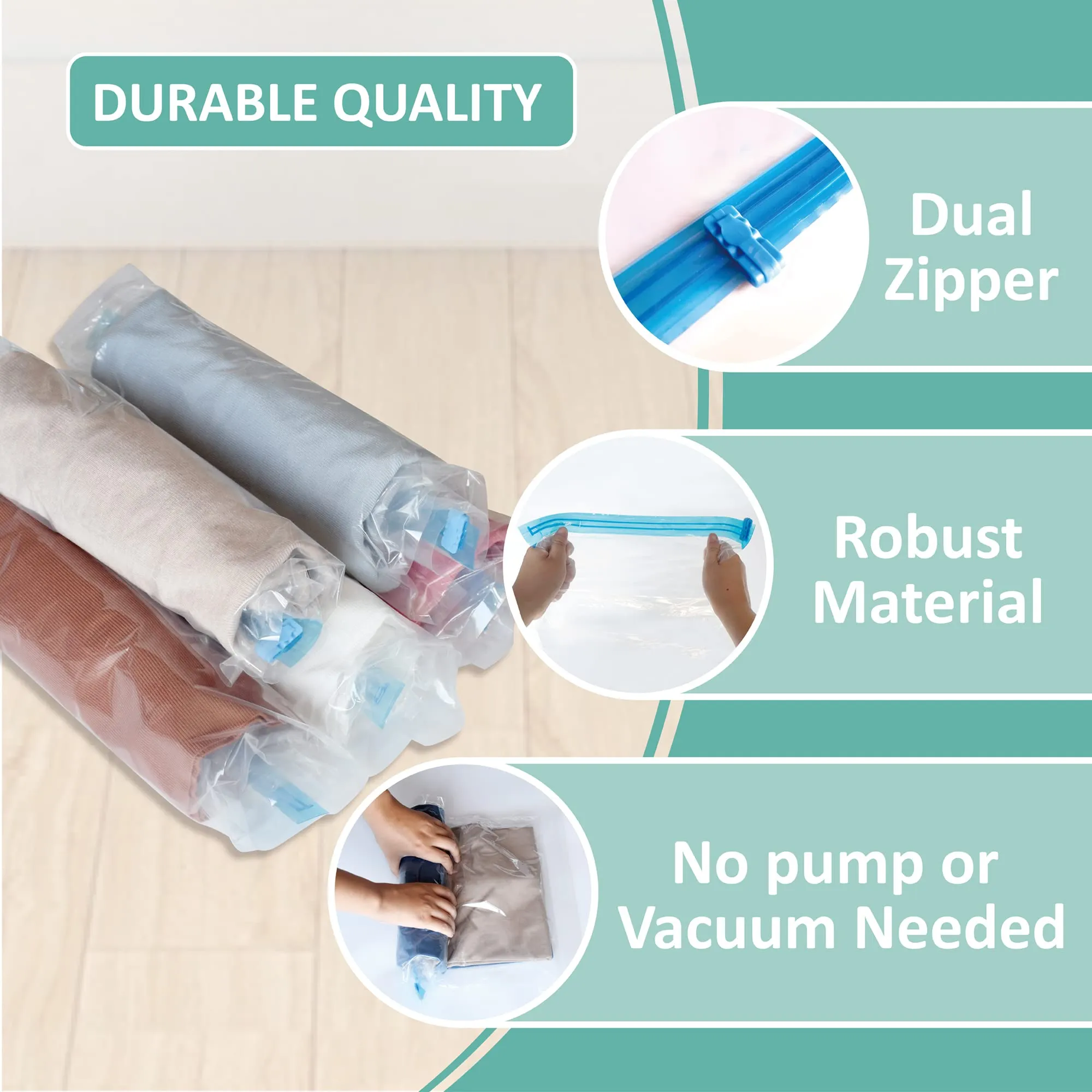 Roll-up compression bags