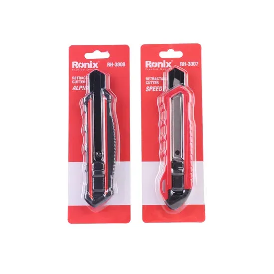 Ronix Model Rh-3008 ABS 18mm Utility Knife with Sk5 Blacken Blade Hand Tools Retractable Office Home Multifunctional Cutter