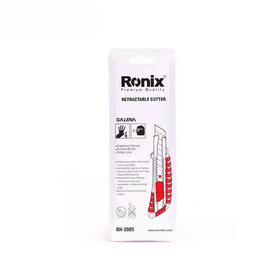 Ronix Rh-3005 Low MOQ 18mm Wide Blade Sk4 Material Economy Plastic Utility Knife