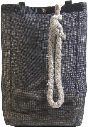 Rope Bag, Black Mesh, Heavy Duty, Great for Boats or Shore Lines