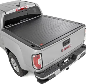 Rough Country Hard Roll-Up Tonneau Cover for Chevy Colorado & GMC Canyon (2015-2022) - Aluminum Truck Bed Cover, Fits 5'7" Bed