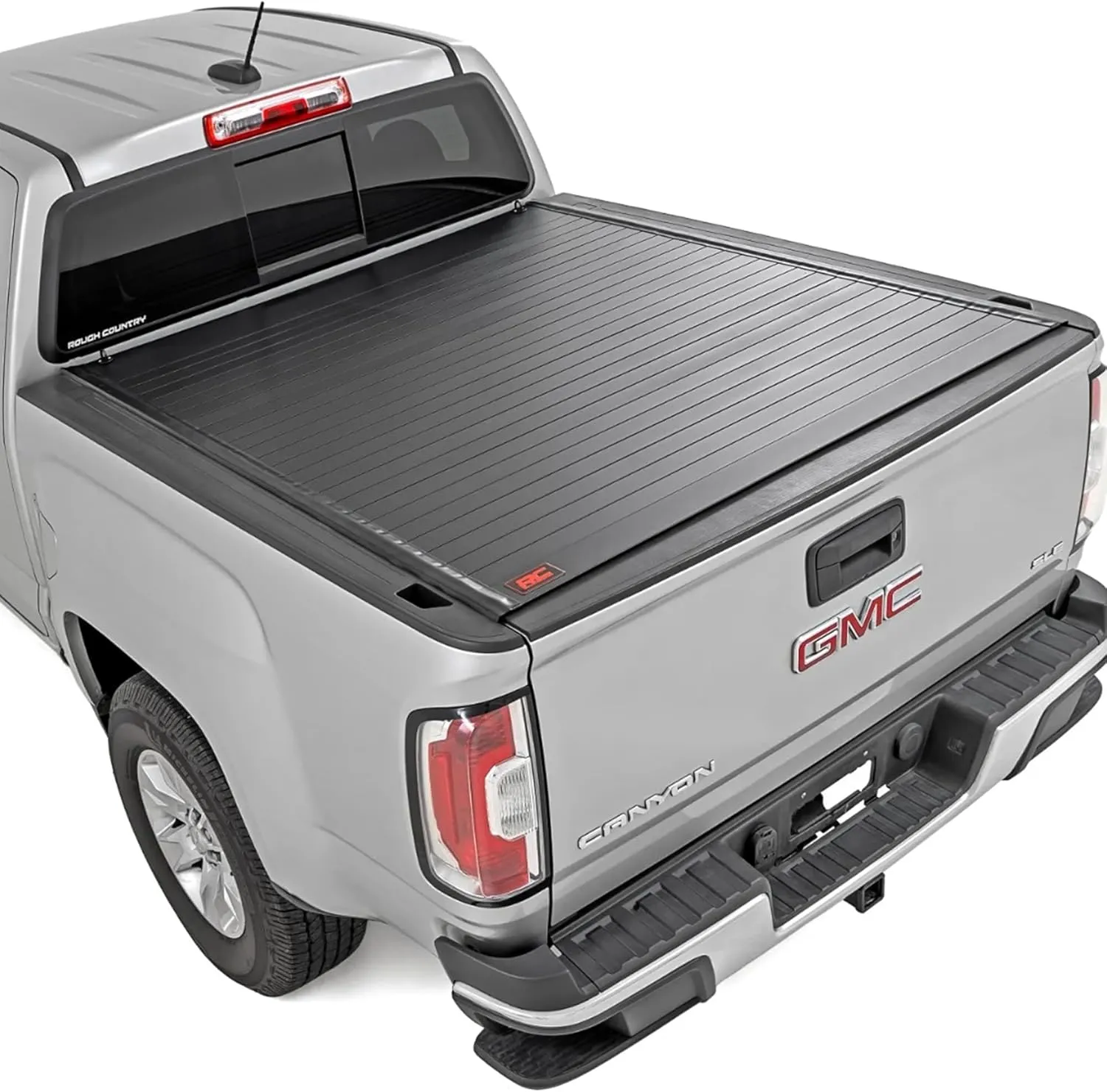 Rough Country Hard Roll-Up Tonneau Cover for Chevy Colorado & GMC Canyon (2015-2022) - Aluminum Truck Bed Cover, Fits 5'7" Bed