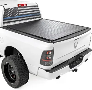 Rough Country Hard Roll-Up Tonneau Cover for Ram 1500 (2009-2018) & 2500 (2010-2024) - Aluminum Truck Bed Cover, Fits 6'4" Bed