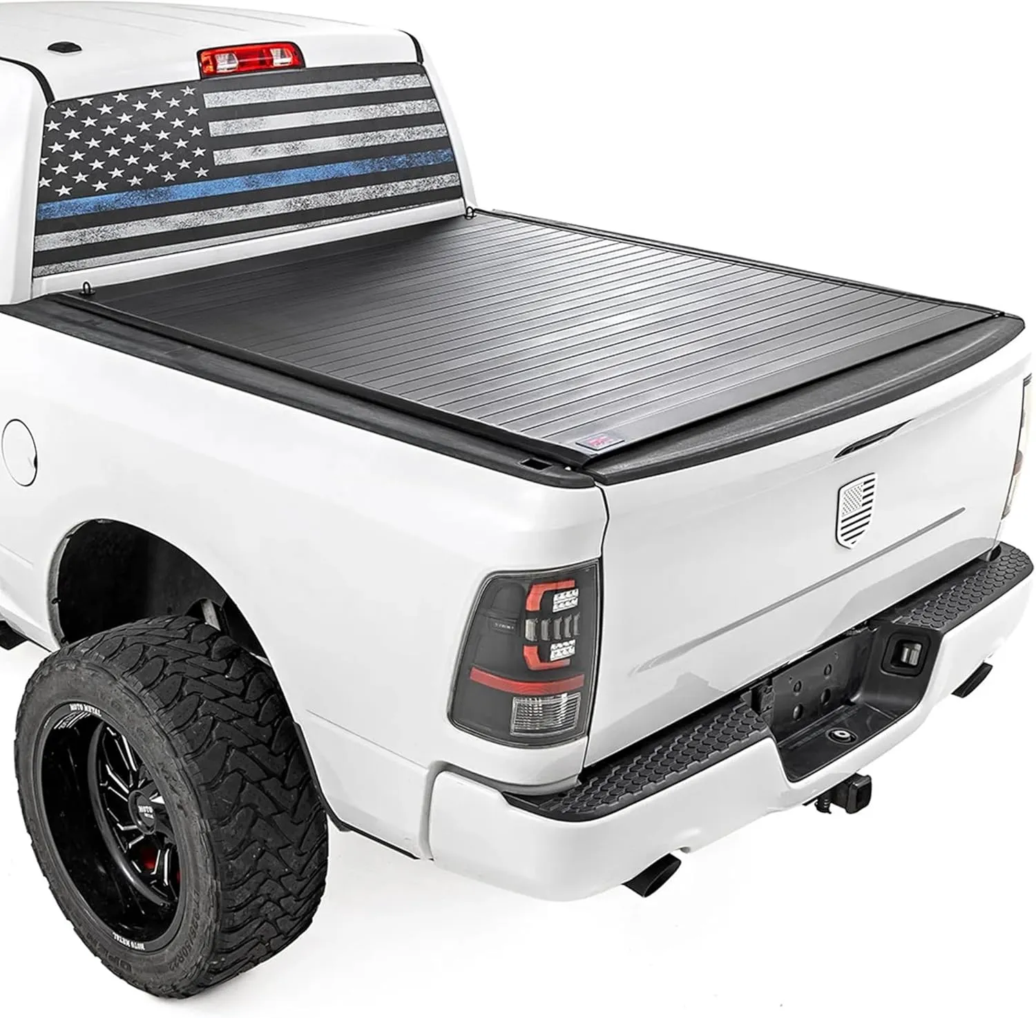 Rough Country Hard Roll-Up Tonneau Cover for Ram 1500 (2009-2018) & 2500 (2010-2024) - Aluminum Truck Bed Cover, Fits 6'4" Bed