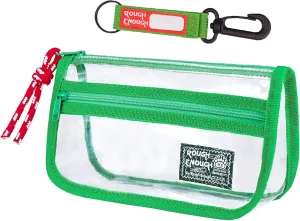 Rough Enough TSA Approved Toiletry Bag Small Clear Travel Makeup Case Pouch Organizer with Zipper Green