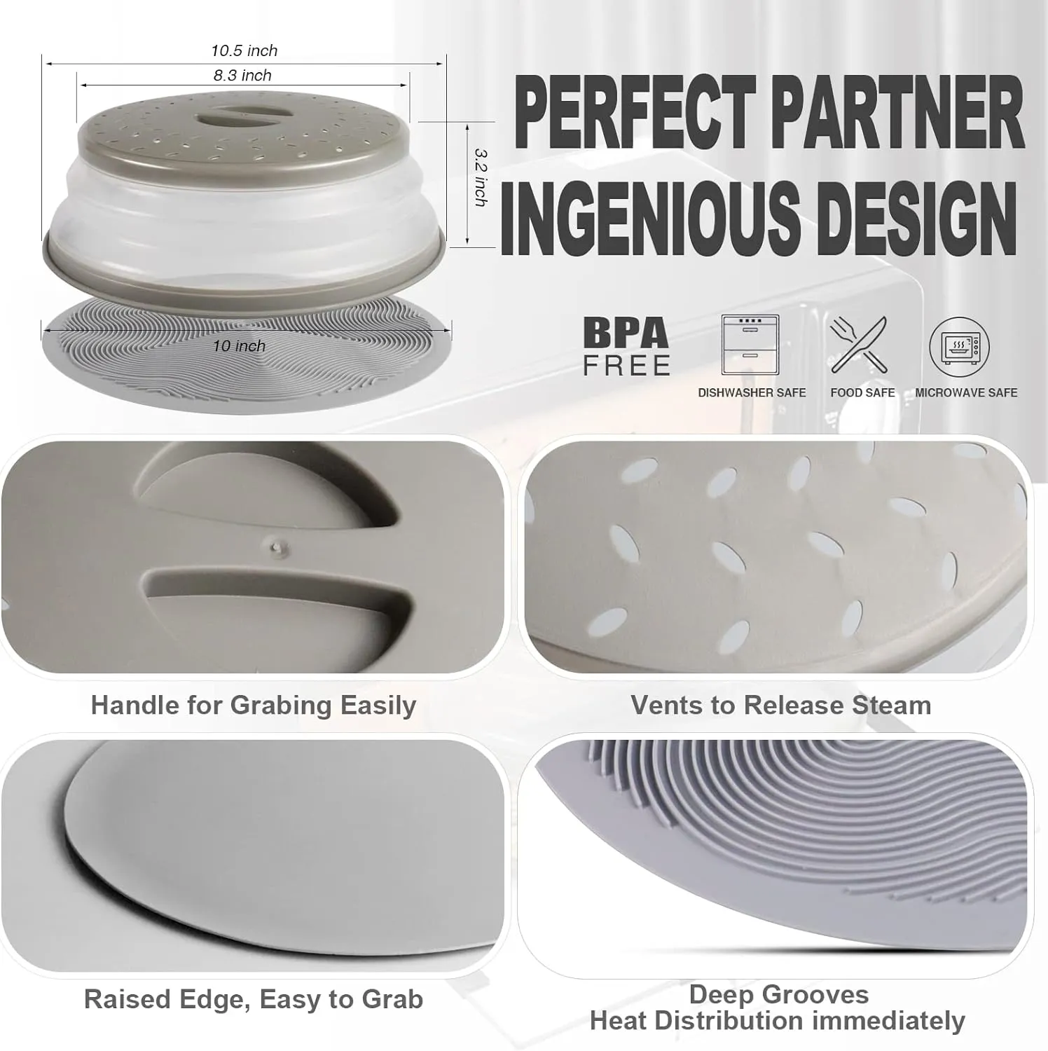 Royaleva Microwave Place Mat & Food Cover for Easy Cooking