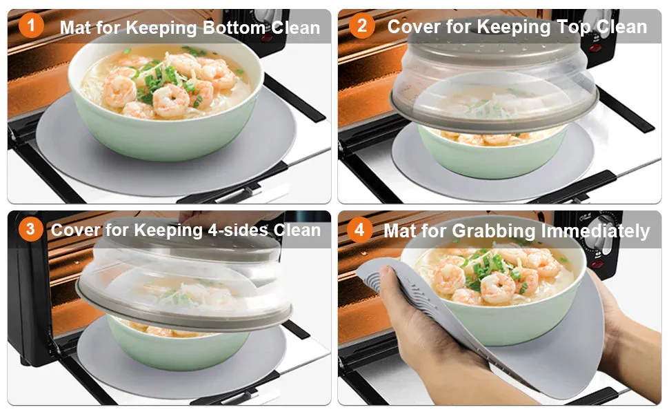 Royaleva Microwave Place Mat & Food Cover for Easy Cooking