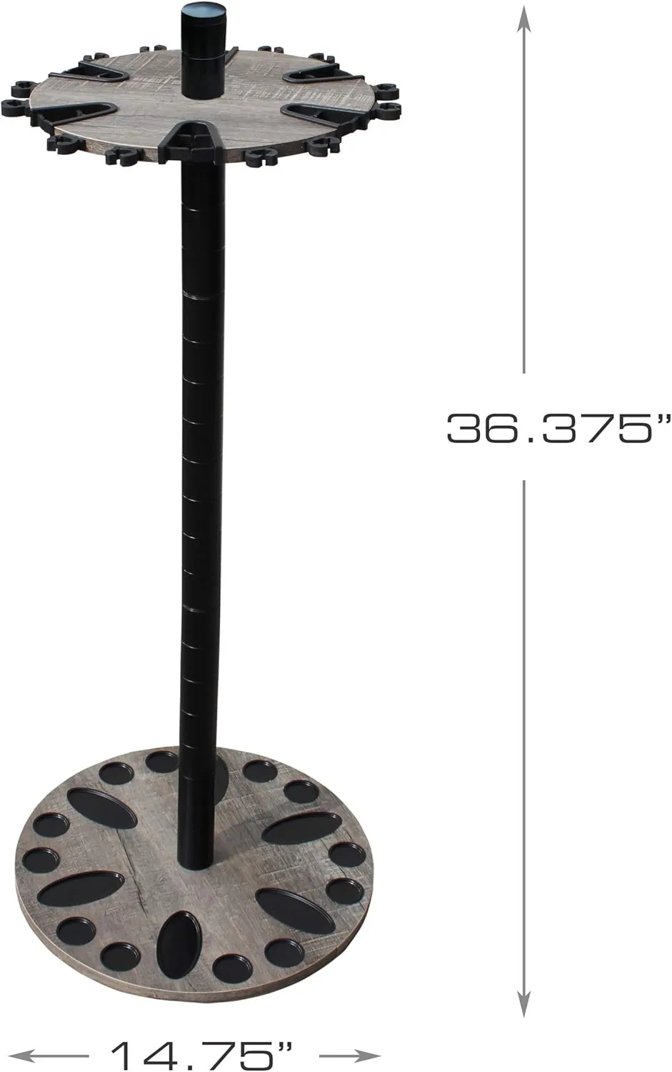 Rush Creek Creations 24 Round Fishing Rod Rack with 6" Extension Post - Fishing Pole Holder and Storage
