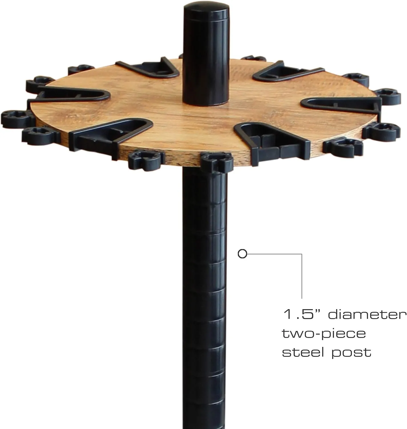 Rush Creek Creations 24 Round Fishing Rod Rack with 6" Extension Post - Fishing Pole Holder and Storage
