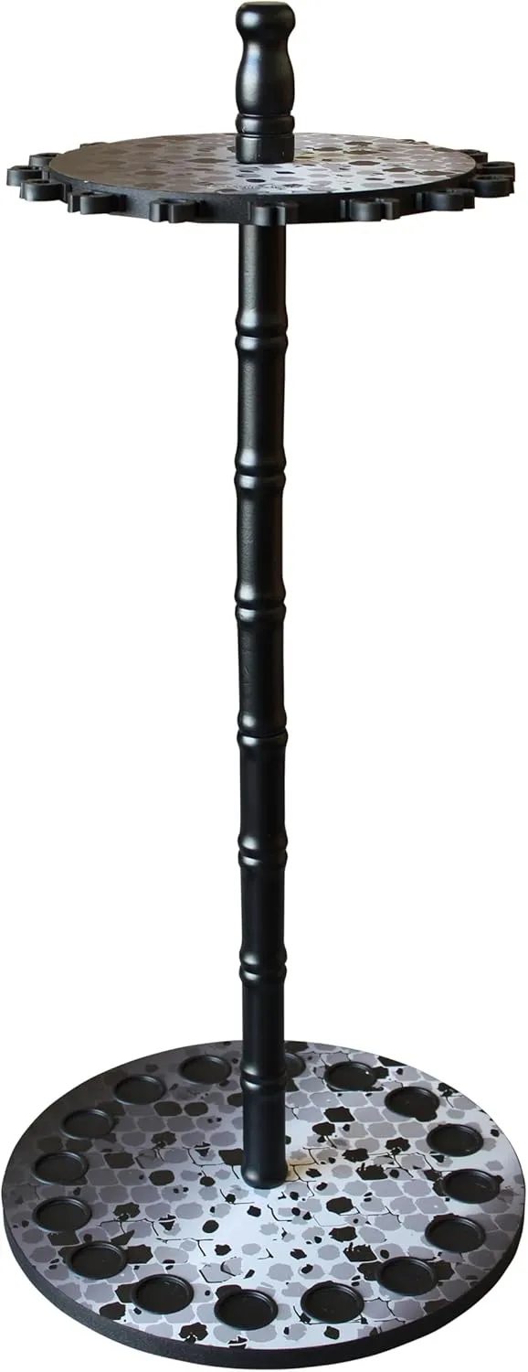 Rush Creek Creations | Round Spinning Rod Holder for 16 Freshwater Poles, Gear, and Accessories | Rack With 16 Clips for Garage Organization