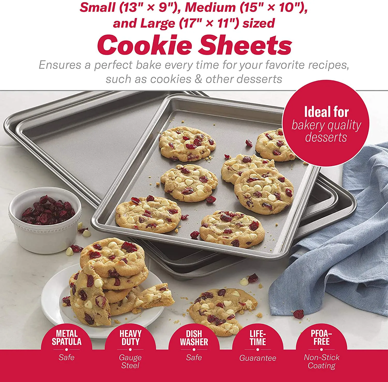 Rynx | Good Cook 4022 Baking Tray, 0.9 cu-ft capacity, 11 inches W x 17 inches L, Silver