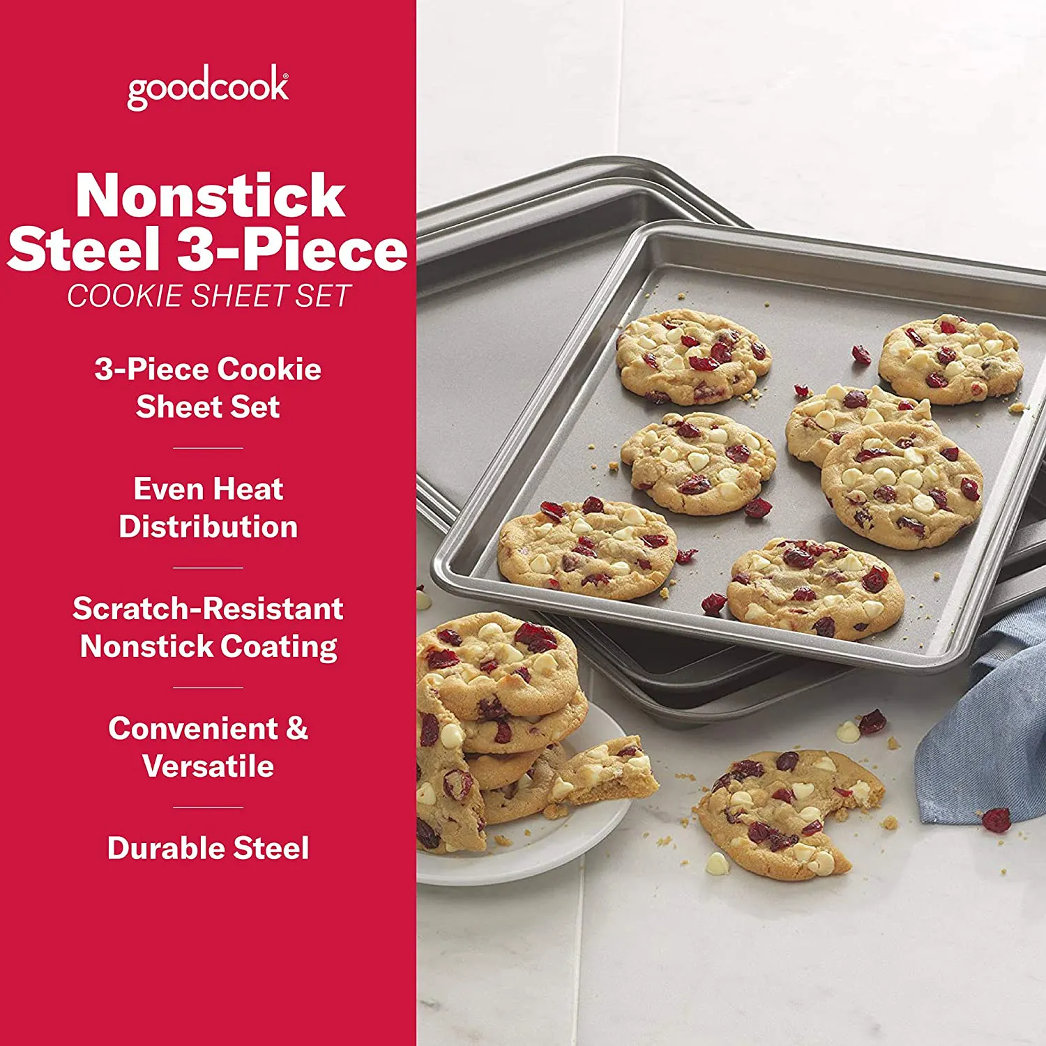 Rynx | Good Cook 4022 Baking Tray, 0.9 cu-ft capacity, 11 inches W x 17 inches L, Silver