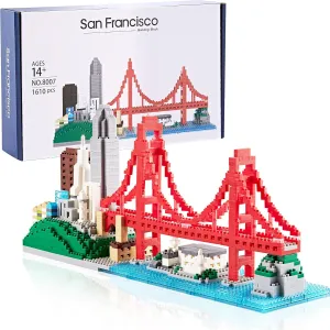 San Francisco Skylines Building Set Model Kit - Engaging Architecture Gift for Kids & Adults, Micro Mini Blocks, 1610pcs  | Aesthetically Pleasing, Fun & Compact