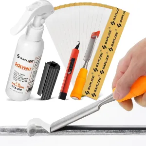 SAPLIZE Golf Grip Kit with Golf Grip Tape Remover Tool, 15 Golf Grip Tapes, 5oz GTA-200 Golf Grip Solvent, Rubber Vise Clamp and Hook Knife for Regripping Golf Club Grips