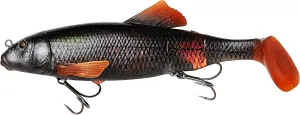 Savage Gear Sucker Fishing Bait, 11 oz, Black Orange Flash, Realistic Contours, Colors and Movement, Durable Construction, Includes Magnetic Break-Away Stinger System