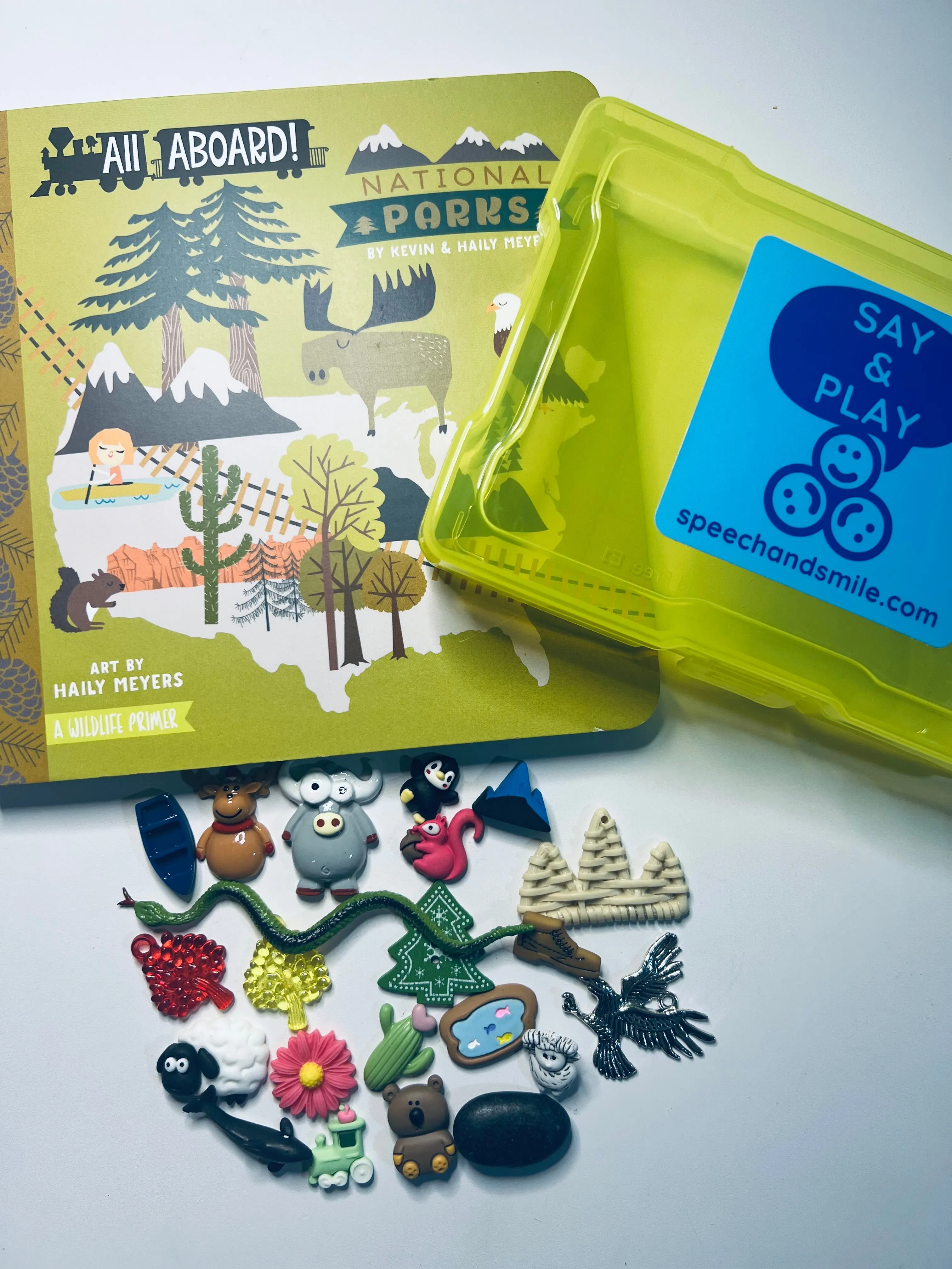 Say and Play Story Kit NATIONAL PARKS book with mini objects speech therapy activity learn about parks