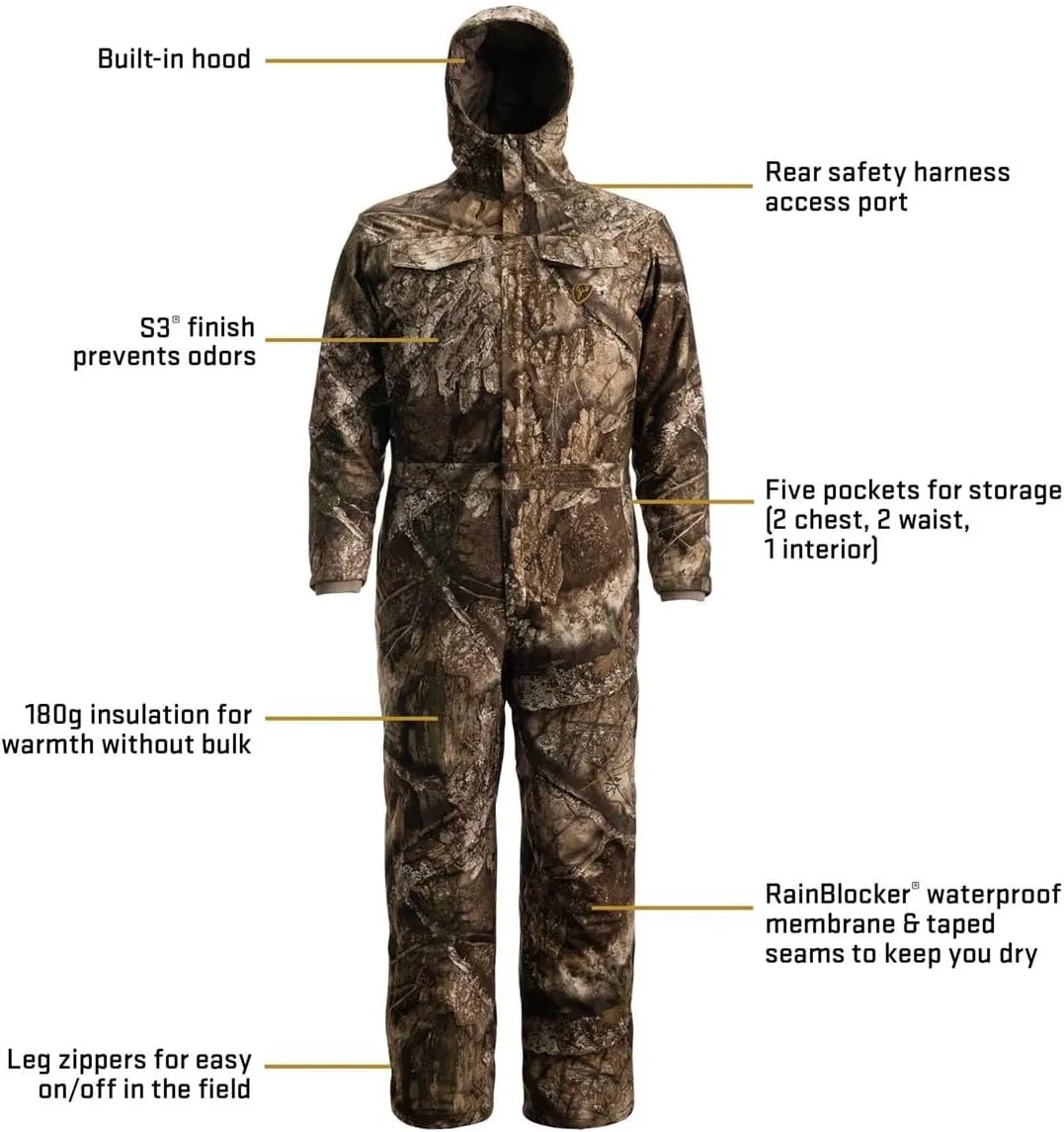 SCENTBLOCKER Drencher Insulated Waterproof Camo Hunting Coverall for Men