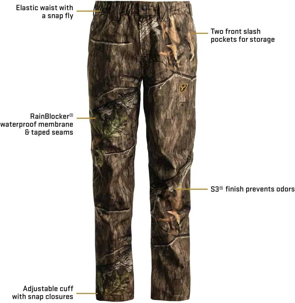 SCENTBLOCKER Men's Drencher Lightweight Breathable Waterproof Camo Rain Pants